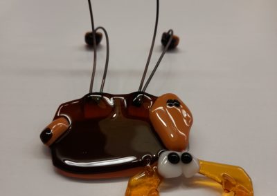 baby moose fused glass