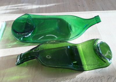 wine bottle melted