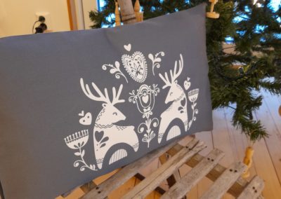 pillow with swedish folk print